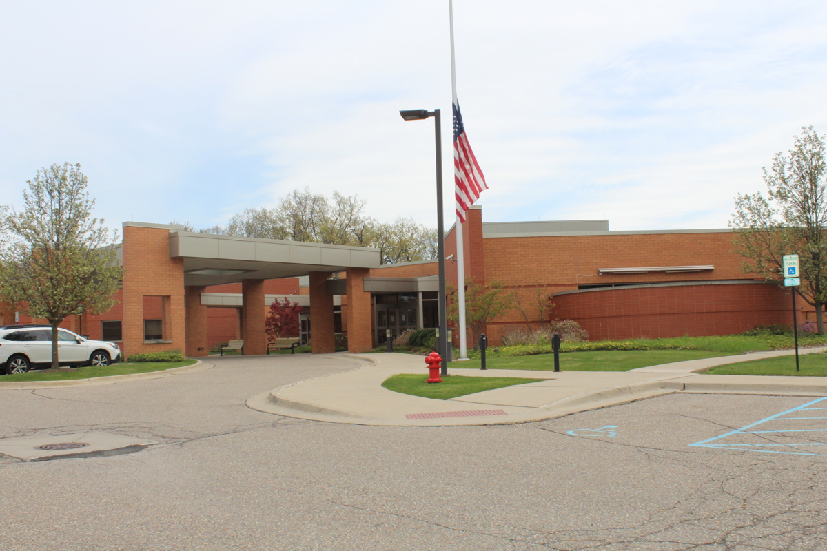 Outside of the Senior Center. 