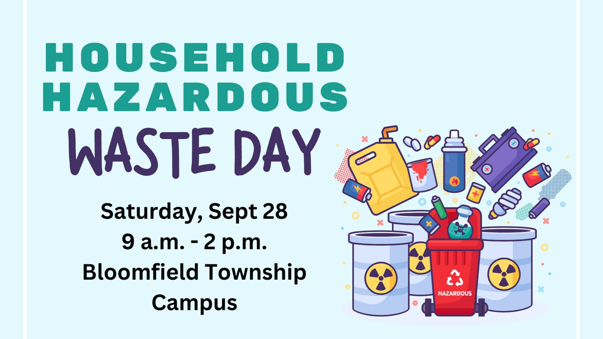 Cartoon hazardous waste for household hazardous waste day. 