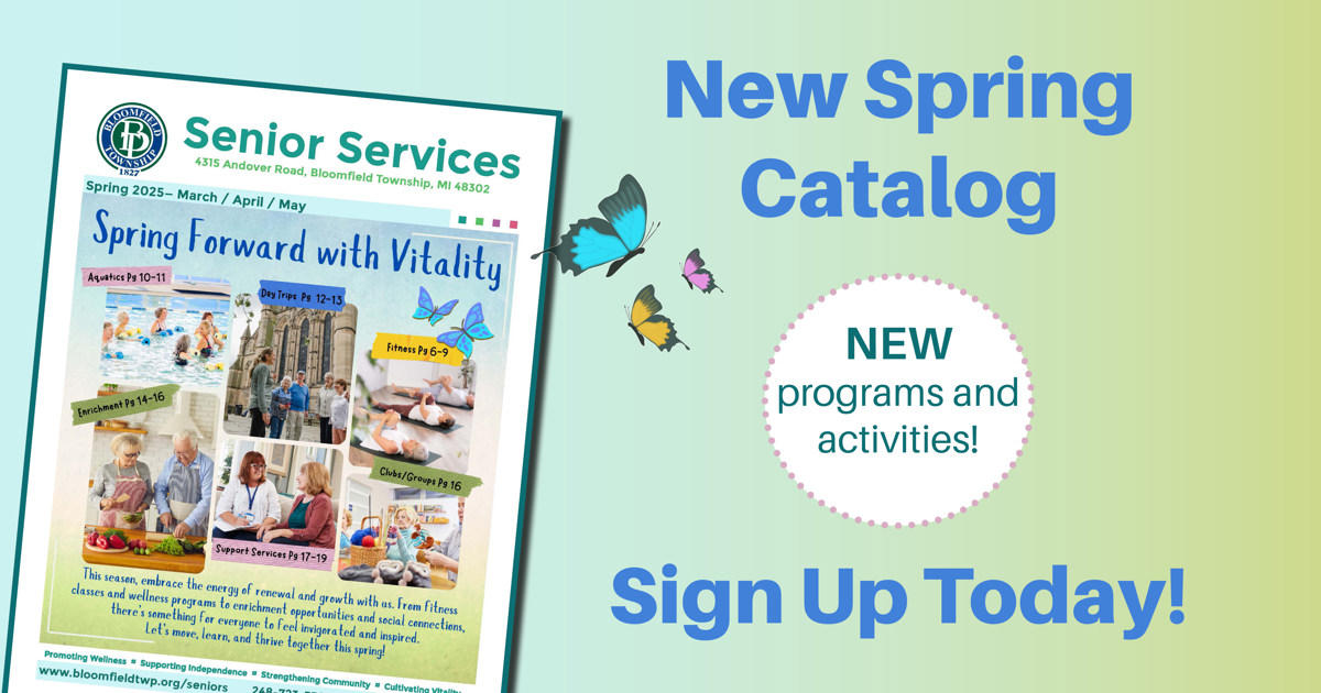 A page from the Senior Center's new Spring catalog. 