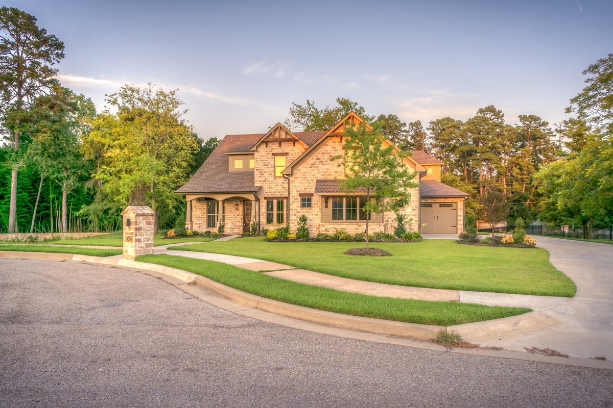 A house in a subdivision. 