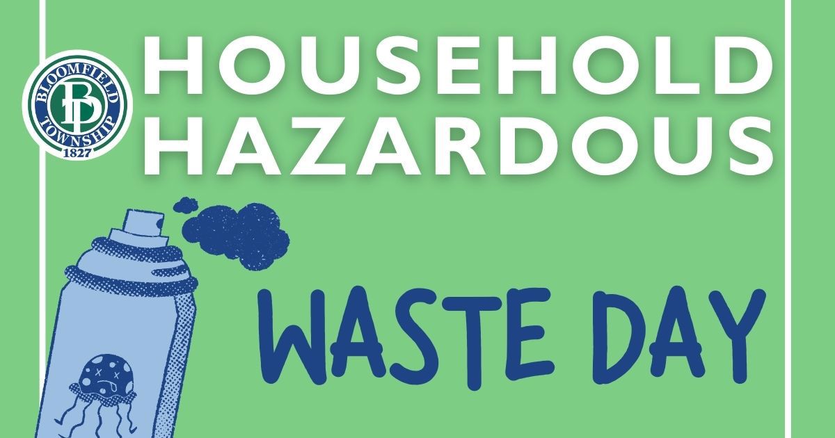 Household Hazardous Waste Day promo with spray can and Township logo
