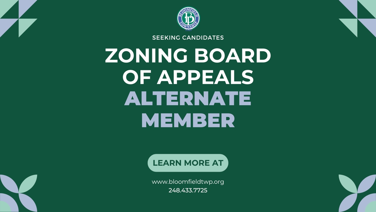 The words "seeking candidates zoning board of appeals alternate member". 