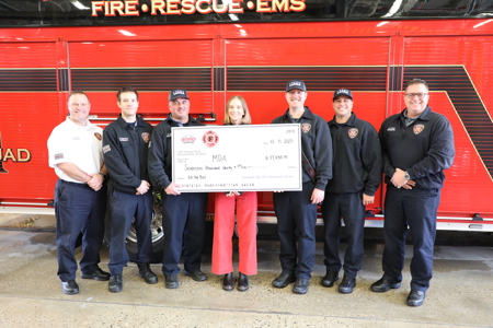 Bloomfield Township Fire Department Charities MDA Check Presentation