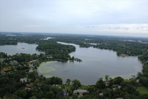 An arial view of lakes in Bloomfield Township.