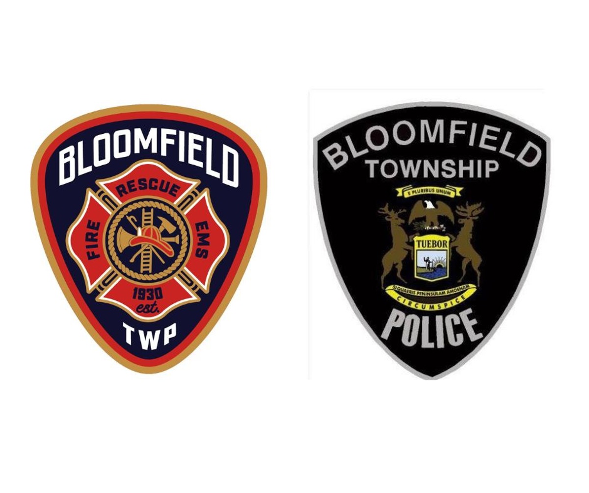 The Bloomfield Township Fire Department logo next to the Bloomfield Township Police Department logo. 