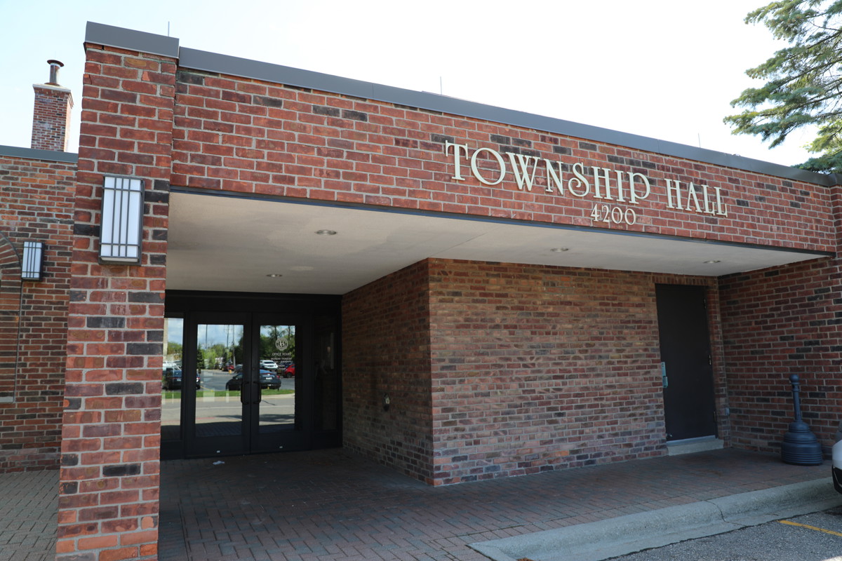 Outside of the Bloomfield Township Hall. 