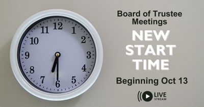 New 6:30 PM Start Time for Board of Trustee Meetings