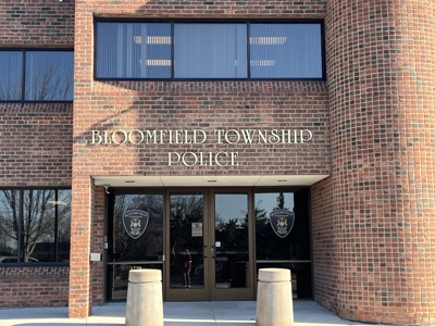 Front doors of Bloomfield Township Police Department