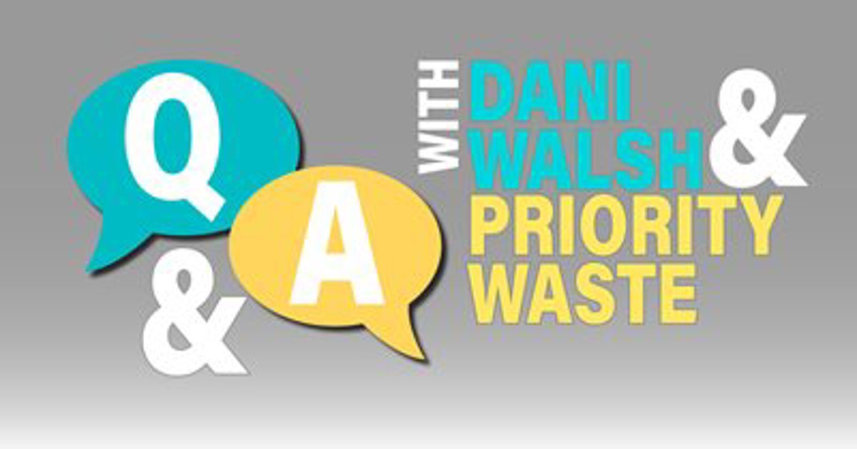 The words "Q and A with Dani Walsh and Priority Waste". 