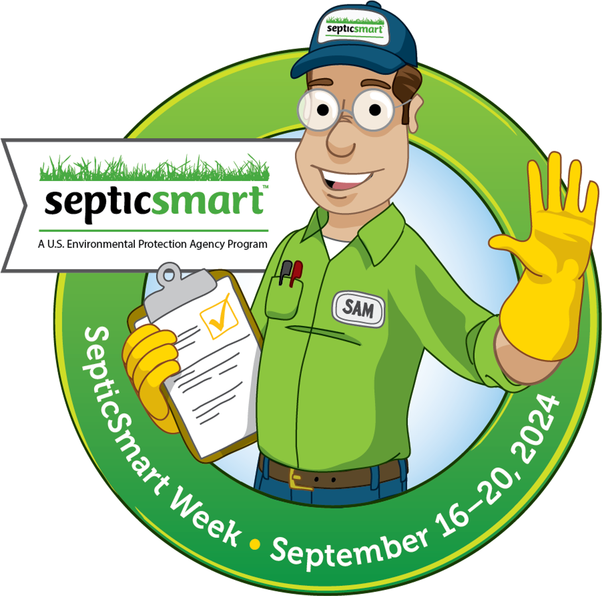 A cartoon SepticSmart employee. 